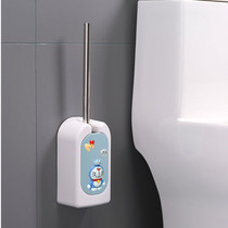 Creative cartoon wall-mounted cute toilet brush shelf set no dead corner home wall-free perforated toilet