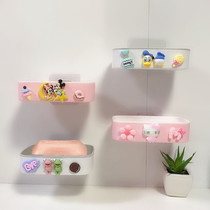 Creative cute toilet cartoon Home Non-hole wall storage soap box soap box soap box drain soap box