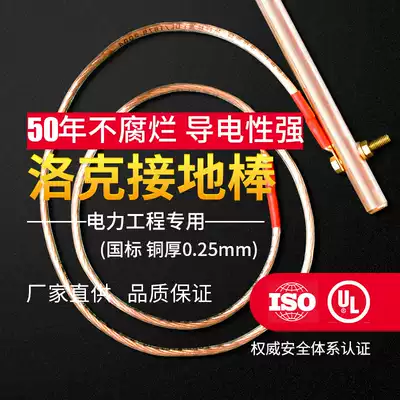 Grounding wire grounding rod household grounding pile power lightning protection lightning protection grounding pin copper clad steel grounding pole