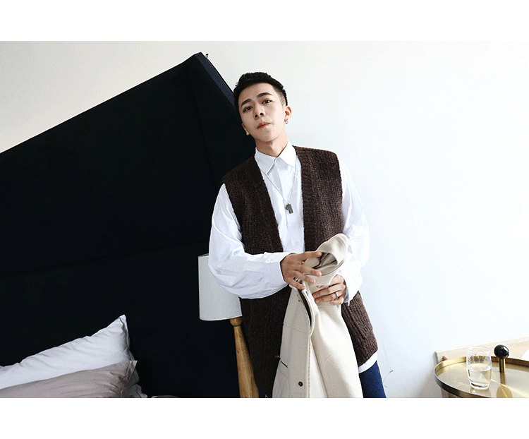 [Ưu đãi đặc biệt] Áo len không tay retro màu Nhật Bản áo len nam trẻ trung áo len lỏng áo len mùa thu áo gile nam