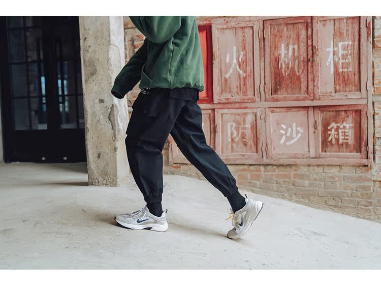 2018 in chữ mới overalls xu hướng quần nam Hàn Quốc mùa thu đông baggy nam