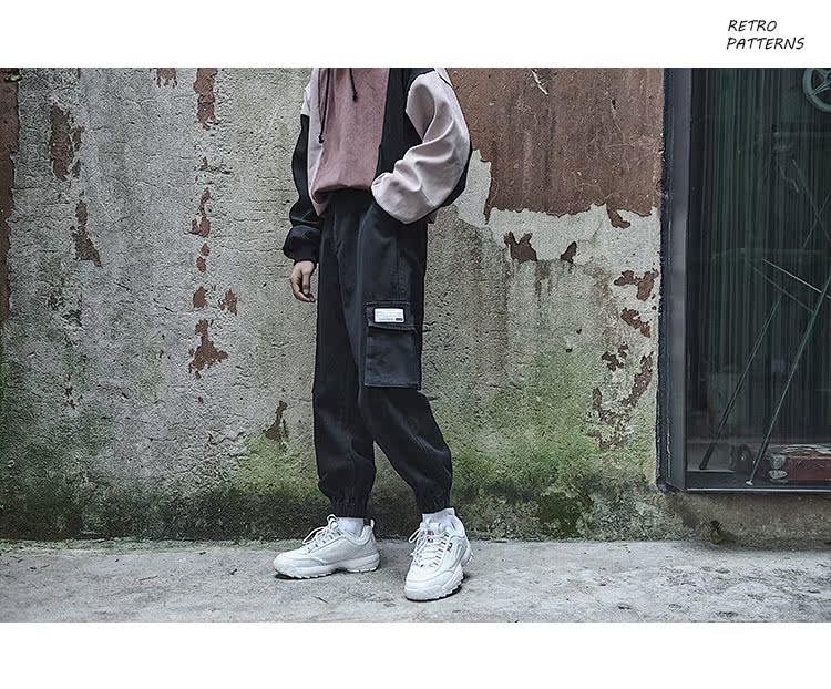 Bốn mươi chín ngày công cụ quần jeans gió nam xu hướng mùa xuân và mùa thu Hàn Quốc của quần lửng ống rộng chân quần phong cách ăn mặc nam