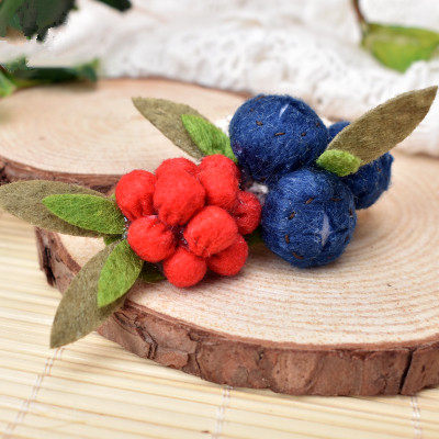 Beauty Please Manual Middle Autumn Unwoven Fabric Material Bag Handmade DIY Cloth Art Hot Pin Blueberry Hair Clip Hair Clip Hair Clip Accessories