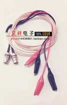 Cable BNC female external thread with hole with fixed turn red and black alligator clip line connected to RG316 line 50 ohms