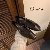 French mood ~ retro word buckle shallow mouth Mary Jane womens shoes 2022 spring single shoes womens flat shoes