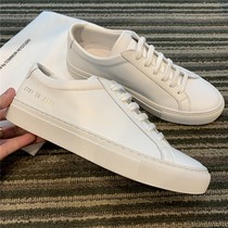 Liu Wens same style small white shoes womens autumn and winter leather flat bottom sports casual shoes white leather lace-up all-match skate shoes women