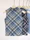 Retro Sexy Style Half-High Collar Smudged Plaid Vest for Women in Summer Chic Slim Fit Non-Contrasting Style Sleeveless Top for Outer Wear