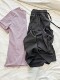 Summer Thin Drapey High-Waisted Slimming Floor-Length Casual Pants Women's Cargo Pants Hong Kong Style Retro Drawstring Scimitar Wide-Leg Pants
