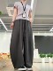 Summer Thin Drapey High-Waisted Slimming Floor-Length Casual Pants Women's Cargo Pants Hong Kong Style Retro Drawstring Scimitar Wide-Leg Pants