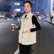 2020 autumn and winter new lambswool vest womens short fur one-piece vest waistcoat lambswool vest jacket