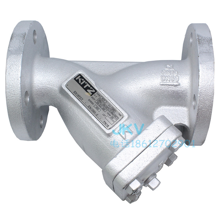 日本北泽法兰过滤器 EN16FCY 铸铁Y型水用过滤阀PN16 DN100
