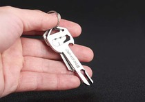 Three-in-one stainless steel key small tool outdoor multifunction EDC bottle opener cut rope knife thickened with key ring