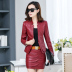 Phiên bản Hàn Quốc của đầu máy quần áo da pu nữ ngắn đoạn mùa xuân và mùa thu Slim skinny nữ áo khoác da mùa thu 2018 ao da nu Quần áo da
