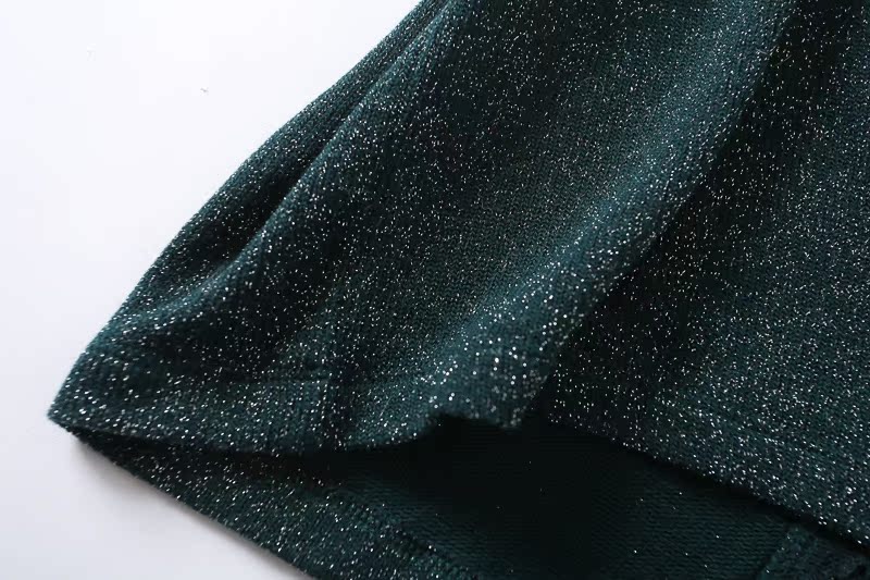 J35 nữ đan top 2018 mùa thu mới ren khâu cổ tròn áo thun thời trang hoang dã lụa sáng áo nữ trung niên