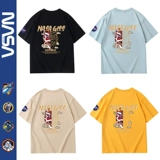 Летняя хлопковая футболка с коротким рукавом для влюбленных, оверсайз