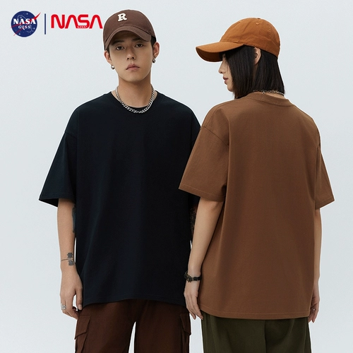 Хлопковая брендовая футболка с коротким рукавом для школьников, в американском стиле, оверсайз, высокий воротник, короткий рукав