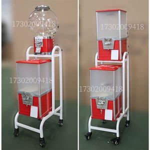 Game Machine Gacha Machine Carrier Double -Layer Band -Wheels с мобильными полками на ночном рынке тормоза для легкого движения