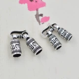 S925 Тайская серебряная шестизначная пряжка для браслета с мантрой, пряжка из стерлингового серебра, пряжка из кожаной веревки, пряжка S, пряжка с отделочным соединением