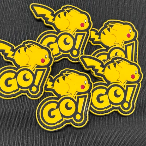 Pikachu Go Morale Stamp PVC Soft Glue Velcro armband 패치 배낭 패치