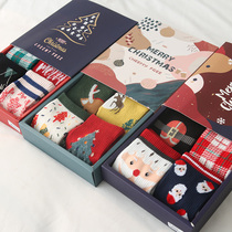 Cute Christmas stockings children cotton Christmas gift box 4 pairs Korean cartoon autumn and winter stockings sweet