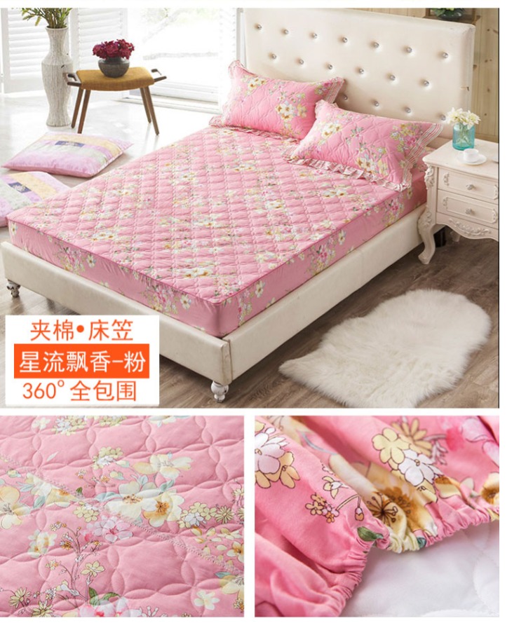 Khăn trải giường bằng vải bông một miếng bông dày Simmons trải giường bảo vệ che phủ bụi 1,5 m / 1,8m Mua ga phủ giường