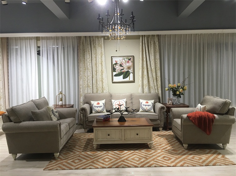 American-style country fabric sofa combination furniture 123-seat three-seat large sofa American-style cloth high-quality cotton and linen
