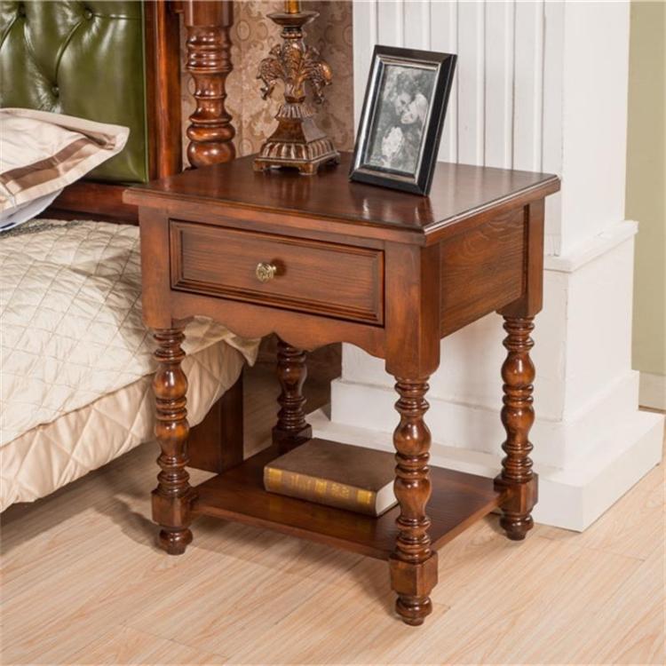 Full solid wood bed head cabinet American Country furniture containing cabinet edge several corner few cabinet drawers cabinet Rubber wood small tea table