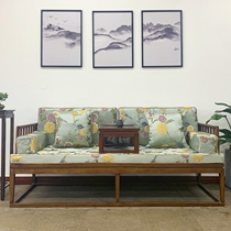 New Chinese Sofa Cushion Silk Embroidered Flowers Bird Sofa Cushion Latex Coconut Palm Red Wood Solid Wood Mat Non-slip Set