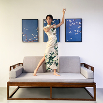 Coconut Palm bed cushions Five pieces of Guido Princess Mat Red Wood Sofa Cushion Set Solid Wood Sofa Cushion With Backrest