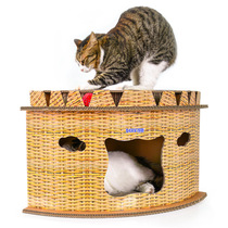 Cat scratching board house Corrugated paper cat nest large vertical corner cat carton house One cat scratching board nest house type