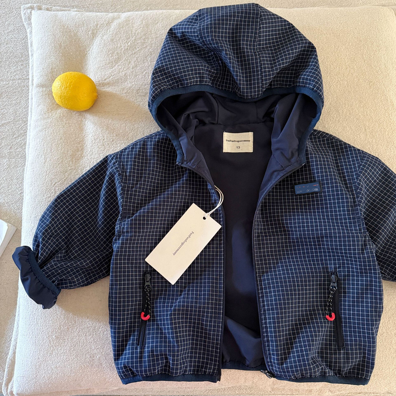 Children's Hooded Jacket Autumn Clothing 2026 Spring and Autumn Casual Plaid Zipper Shirt for Boys and Girls Baby Windbreaker Children's Hooded Jacket Autumn Clothing 2026 Spring and Autumn Casual Plaid Zipper Shirt for Boys and Girls Baby Windbreaker