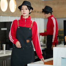Форма для персонала 服务员工作服外套女餐饮饭店奶茶火锅店工装餐厅酒店秋冬卫衣定制