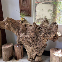 Large weathering wood furnishing piece of wooden wood courtyard villa tearoom tearoom weathering wood tree tumor large root