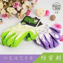 Printed gardening anti-puncture gloves are comfortable and soft and breathable and elastic to protect your hands Jiangsu Aixian Full Garden