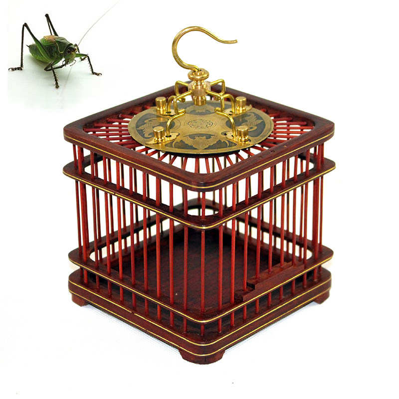 Red wood copper top Cage Large Leafy Yellow Flowers Pear Flat Top Tinnitus Small Cage Handmade Homemade Blood Sandalwood Caged Cage