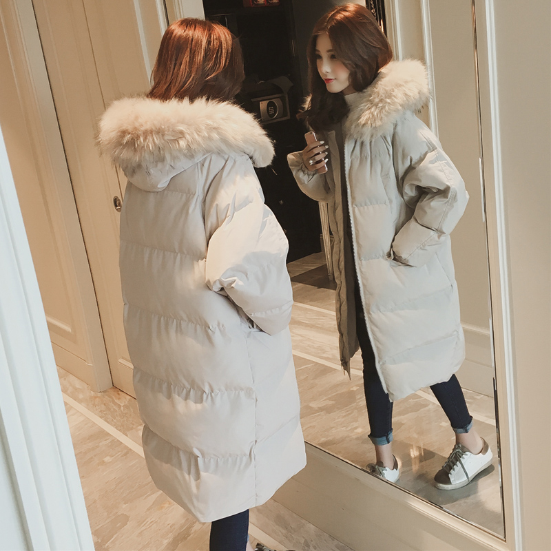 Winter 2020 down cotton padded jacket thickened Jacket Women's winter bread coat cotton jacket Korean version chic medium length over knee cotton padded jacket