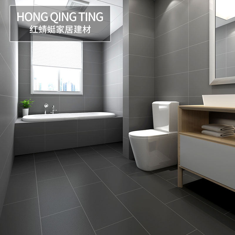 Foshan tile pure color full porcelain imitation ancient brick 300 * 600 matt kitchen make-up room non-slip floor tile wall brick grey