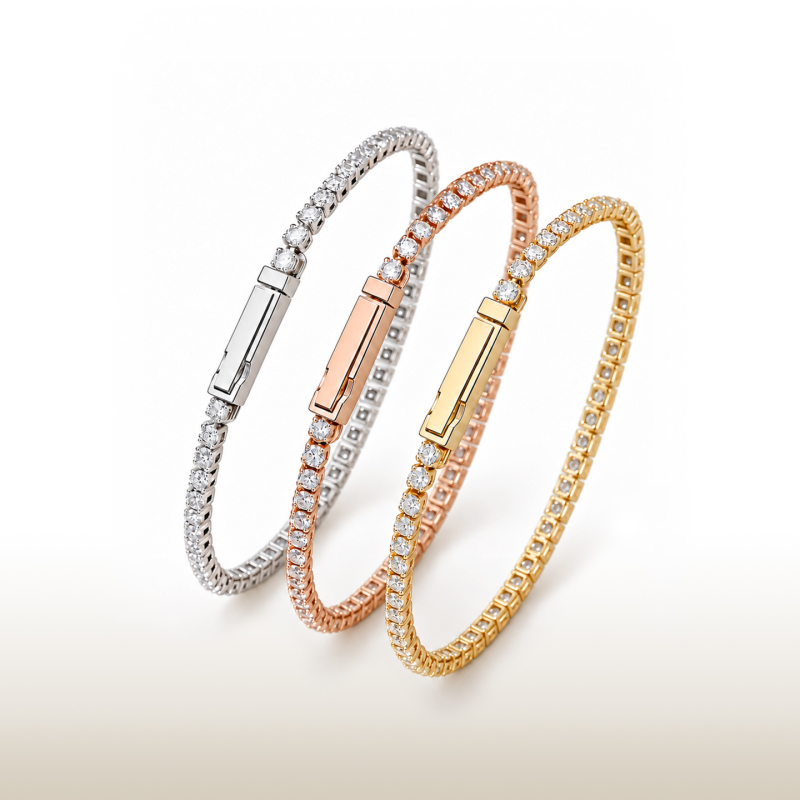 Eternal Heritage Diamond Tennis Bracelet [Flexible Woven Chain·More Soft] 18K Gold Lab-Grown Diamond Igi