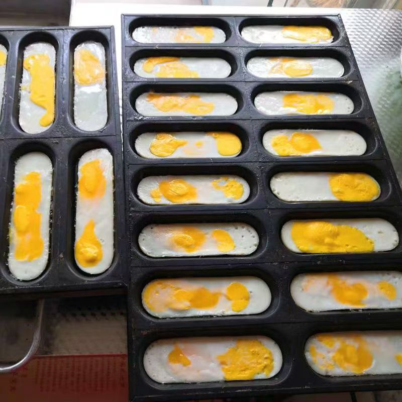 Commercial Egg Pancake Baking Pan, Egg Frying Mold, 16-Hole Oval Hamburger Bun Non-Stick Baking Pan, 40*60cm Commercial Egg Pancake Baking Pan, Egg Frying Mold, 16-Hole Oval Hamburger Bun Non-Stick Baking Pan, 40*60cm