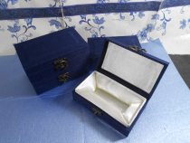 Over 50 yuan stone seal calligraphy and painting jewelry gift box sapphire blue linen brocade box 4*7*12