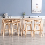 Столковое кресло с твердым деревом современным минималистским домом Backbar Bark Bar Стул Высокий стул Nordic Milk Tea Shop