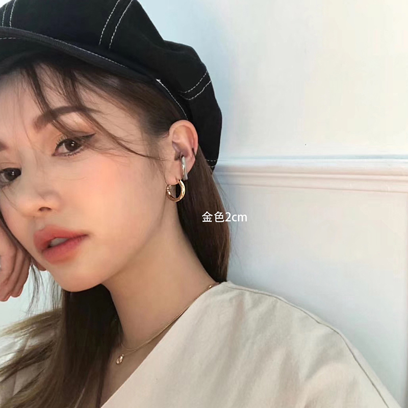 For the late 925 pure silver retro ear rings Rings Earrings earrings Exaggerated Lukewarm Wind and America Round Ear Accessories Tide