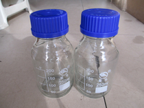 Transparent silk bottle sealed bottle glass bottle 250ml blue cap reagent bottle threaded mouth with scale small mouth bottle