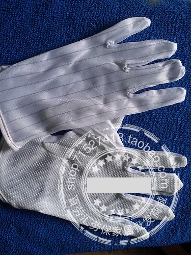 Antistatic white point plastic glove striped point glue gloves anti-slip abrasion-proof workout rubber point glove