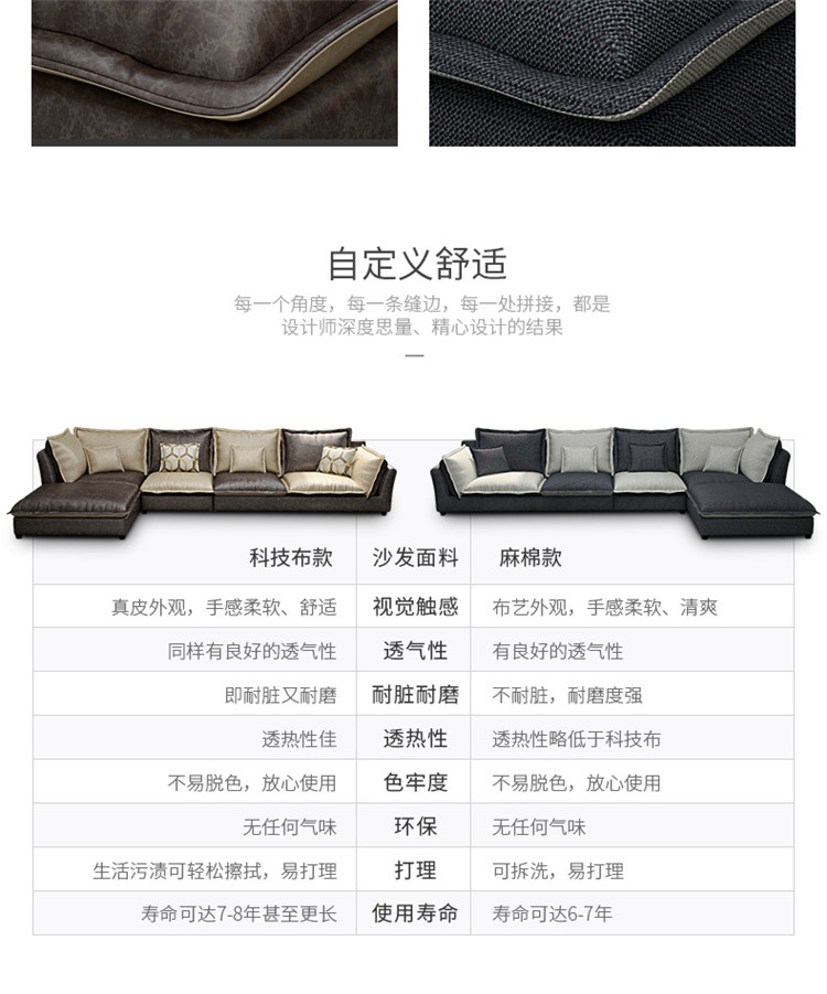 sofa vải cao su hiện đại phòng khách nhỏ gọn khép kín quy mô căn hộ Busha sự kết hợp của công nghệ mới xuống - Ghế sô pha ghế sofa băng