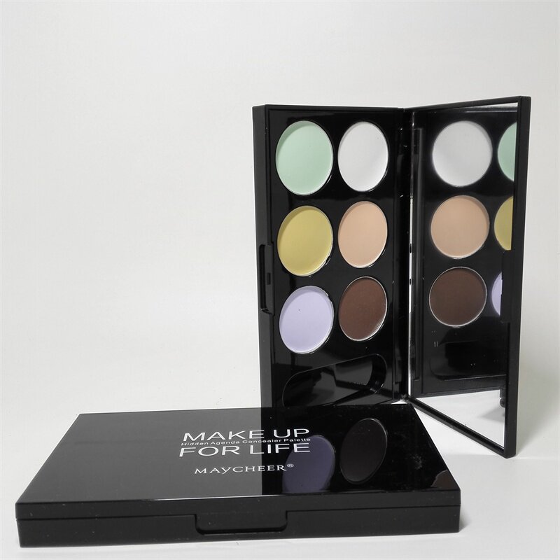 6 Color repair Flawless Cream Tone Disc Correction Complexion Cover Blood Mitt Freckle Eyewear Bag Color Makeup Pink