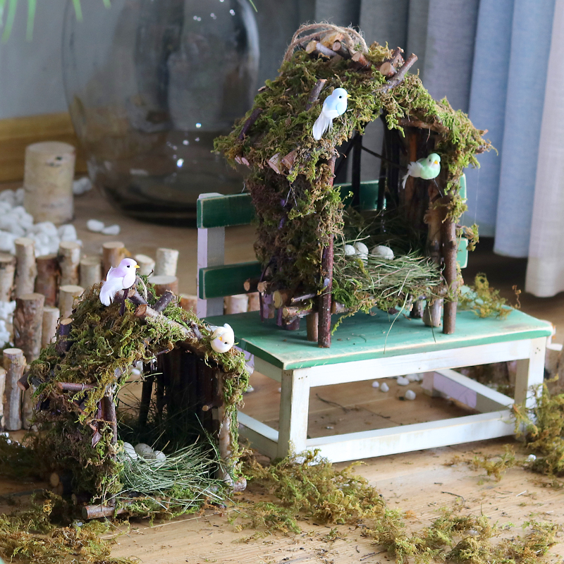 Senshi Bird Bird Nest Egg Decoration for Kindergarden Garden Microlandscape Windows