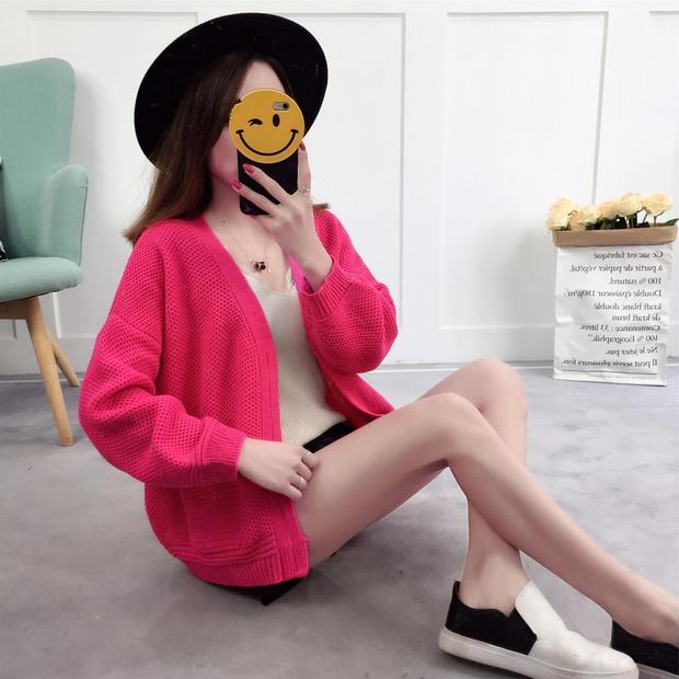 2018 mỏng phần khăn choàng nhỏ dài tay phiên bản Hàn Quốc của áo len nữ cỡ lớn hoang dã áo len nữ ngắn đoạn mùa xuân và áo len mùa thu thủy triều áo khoác len nữ mỏng