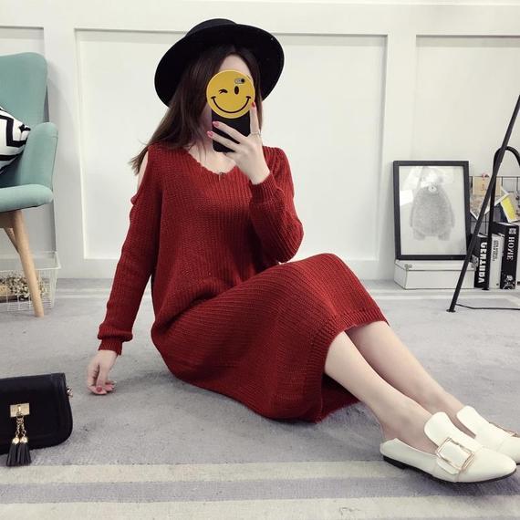 Áo len thu đông 2018 gợi cảm quây cổ chữ V thon gọn thon rắn màu dài đáy áo sơ mi nữ dài tay áo thun áo len đôi