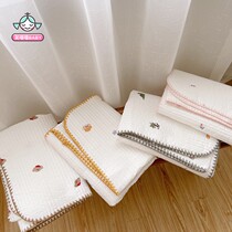Korean ins Simple solid color children quilted bed cover cotton thick baby sheets play mat embroidery thin mattress